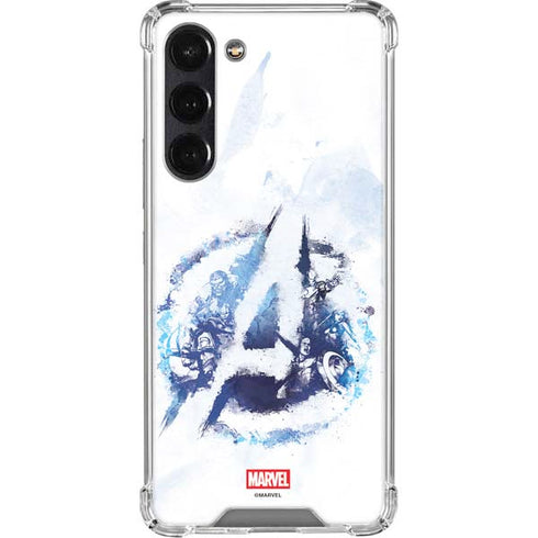 Marvel Avengers Blue Logo Galaxy S24 FE Clear Case